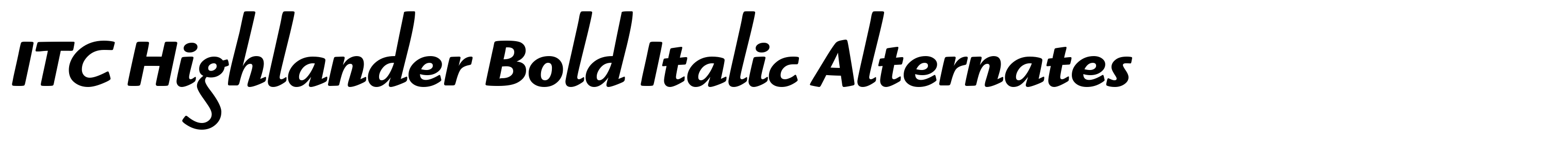 ITC Highlander Bold Italic Alternates